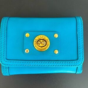 Marc by Marc Jacobs Turquoise Wallet with Gold Hardware